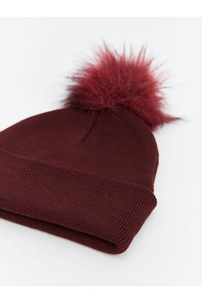 LC Waikiki Women's Beanie with Pompom Detail - W4Lh55Z8