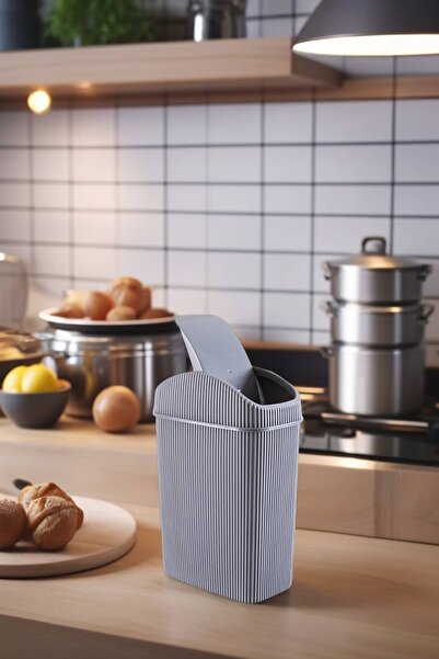 Open Home Concept Mini Trash Can, Kitchen, Bathroom, Toilet, Office Trash Can Gray