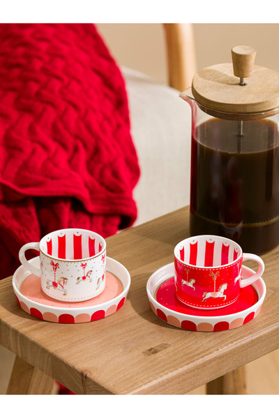 LC Waikiki Artlı Karınca Figürlü Yılbaşına Özek Tasarım Kahve Fincan Takımı 90 Ml