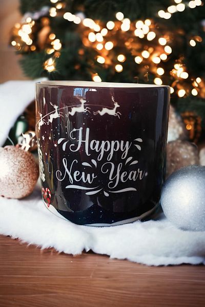 DVOYAGE Christmas Special Sky Themed "Happy New Year" Luxury Mug with Deer