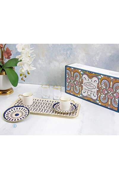 Mondecor MUBA CONSEPT HERA NAVY BLUE 2 KİŞİLİK 7 PARÇA KAHVE SUNUM SETİ