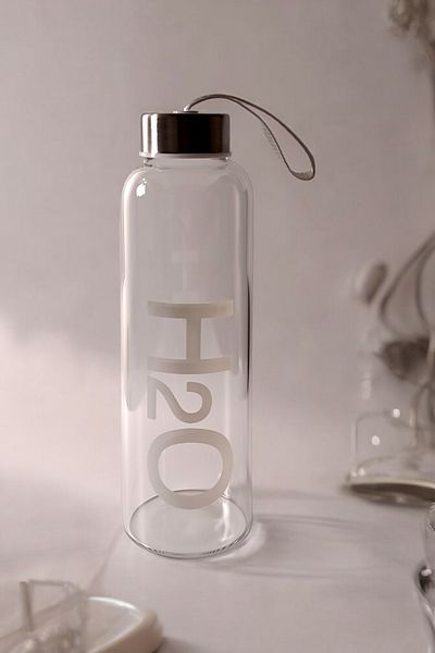 Panhera 500 ml White Glass Flask - with Metal Lid