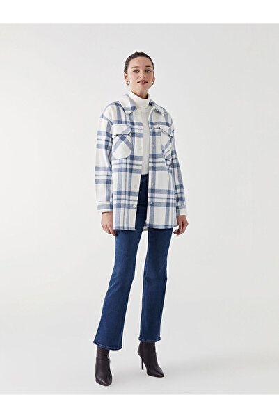 LC Waikiki Ekose Oversize Kadın Gömlek Tunik