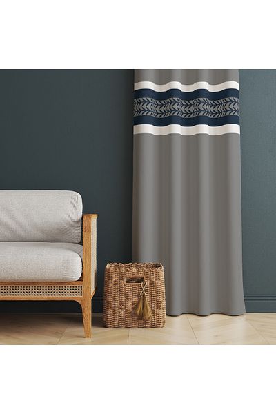 yok yok evim eve dair her şey Laurel Bordered Background Curtain
