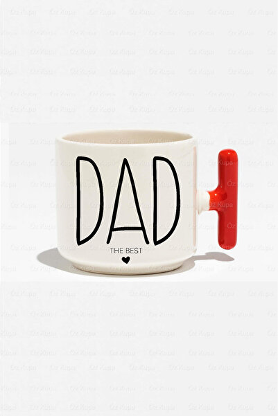 IŞILAY PROMOSYON Mom Dad the Best Printed Double 2-Piece Red t Handle Mug