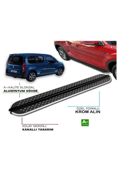 Omsa FİAT DOBLO 2023 2024 2025 ARACA ÖZEL NEVADA SİYAH YAN BASAMAK DMND