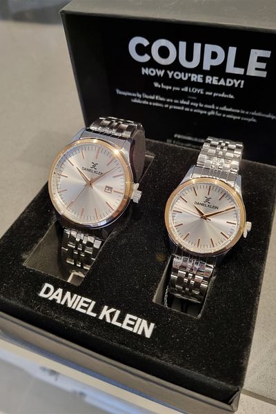 Daniel Klein Rose Lover Wrist Watch - Steel Bracelet, Metallic Color, Set of 2