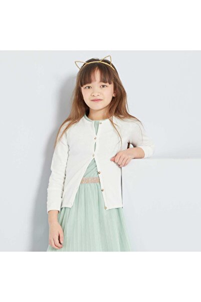 KIABI كارديجان محبوك باللون الأبيض