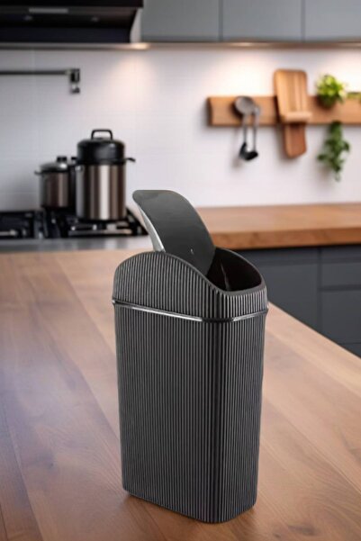 Open Home Concept 10 Lt Trash Can, Kitchen, Bathroom, Toilet, Office Trash Can Black