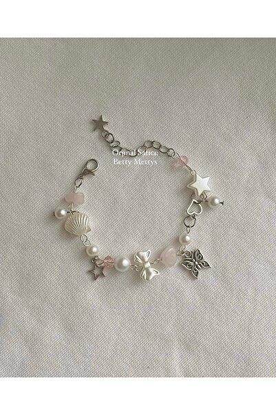 bettymettys Pembe Kuvars Taşlı Fiyonk Kelebek Charmlı y2k Fairycore Coquette ...