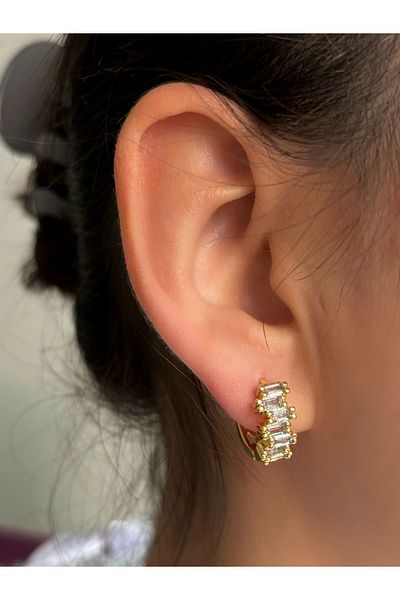 Ressia Asymmetrical Baguette Earrings