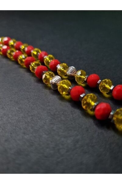 Tuana Trend Fanatic Fan Handcrafted Rosary 8mm Gift Yellow Navy Cube Cut