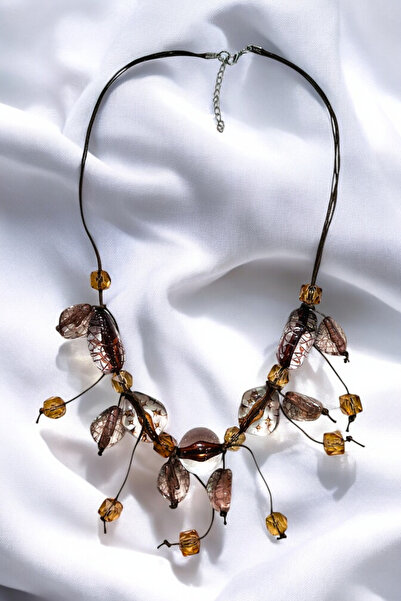 PETEK AKSESUAR SAÇAKLI AKRİLİK İP KOLYE