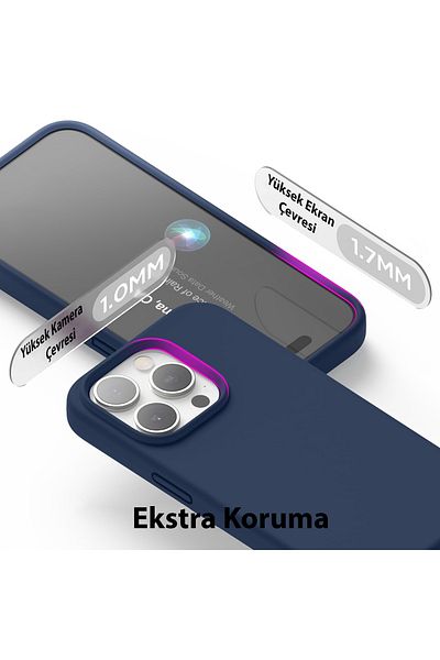 Merwish غطاء حماية من السيليكون متوافق مع هاتف Apple Iphone 13 Promax مع شعار مخملي بالداخل، أزرق محيطي