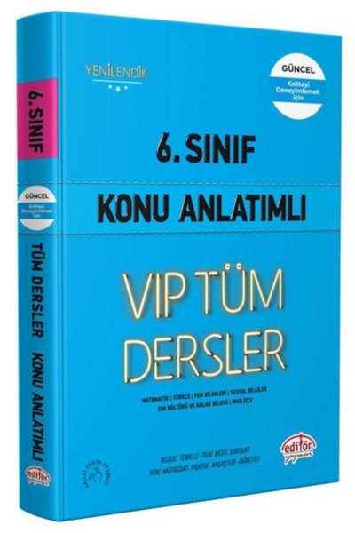Editör Yayınevi EDİTÖR 6.Sınıf VİP Tüm Dersler Konu Anlatımlı Mavi Kitap (deg...