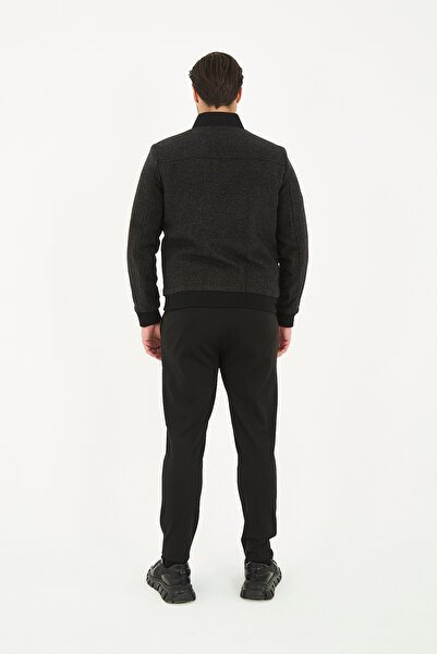 Frappoli Ανδρικό κοντό χοντρό παλτό με φερμουάρ και κουμπιά Φούστα ριμπ-ελαστικό