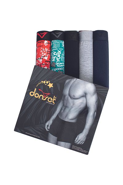 donset Ανδρικά μοτίβα Oversized Boxer - ΠΑΚΕΤΟ ΕΙΔΙΚΟ ΠΑΚΕΤΟ σε ειδικό κουτί των 5