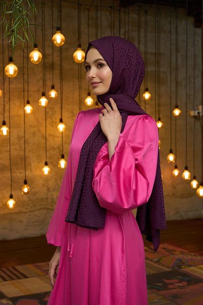 İpekhan Συλλογή Silky Jacquard Shawl Plum Summer Sparkle - 9013-25