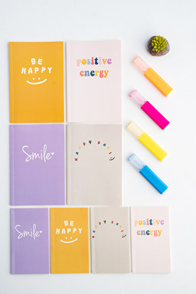 Fly Notes 8'li Çizgisiz Defter Seti 64 Sayfa Okul Defteri 13x20 cm 10x15 cm Notebook Series