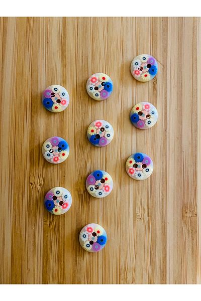 Kartopu Patterned Soft Button 13 mm 8 Pkt. Color: Cream.