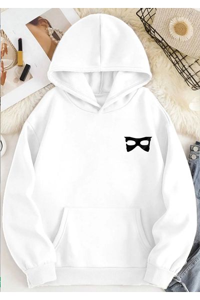 LA GULER Φούτερ Unisex Oversize - Εκτυπωμένο, Σαρδόνικο 3 νημάτων