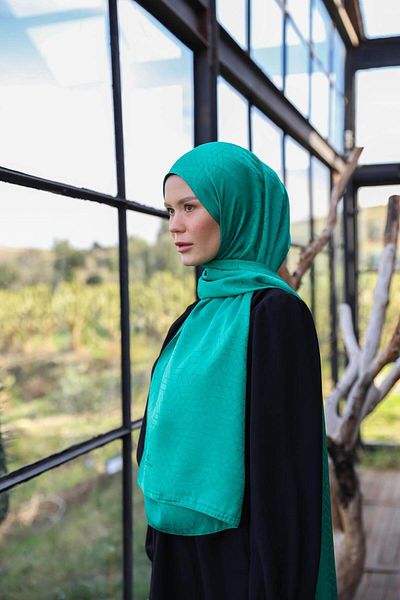 İpekhan Exen Pattern Μεταξένιο Ζακάρ Σάλι Irmak Green 9011-22