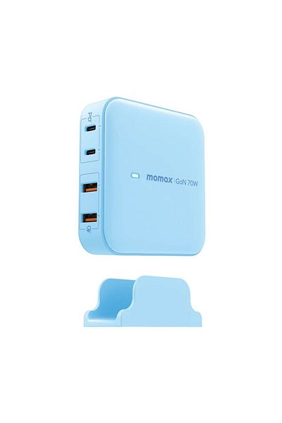 Momax Oneplug Desktop Charger With GaN 4-Port 70W - Blue