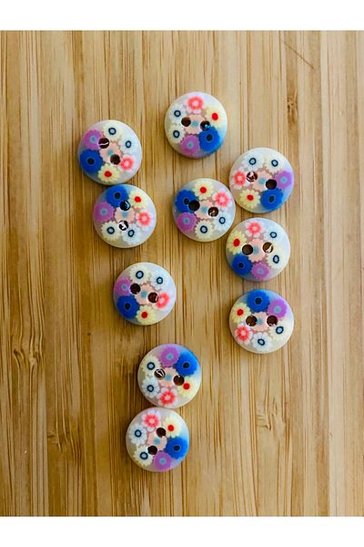 Kartopu Patterned Soft Button 13 mm 8 Pkt. Color: Cream.