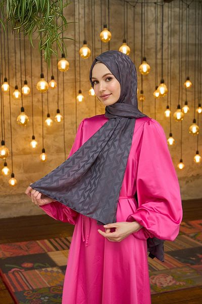 İpekhan Anthracite 9014-04 Summer Radiance Collection - Μεταξένιο σάλι ζακάρ