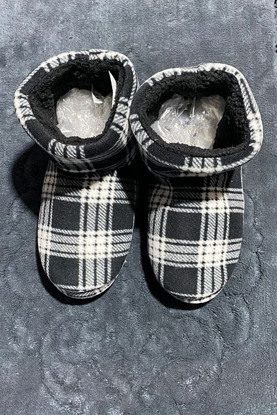 fluffy Мъжки зимни домашни ботуши на каре