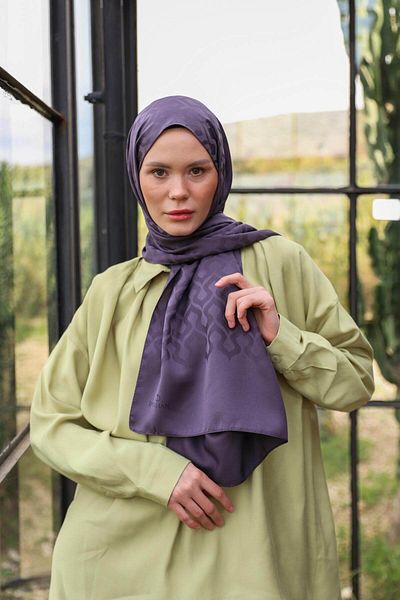 İpekhan Drop Pattern Silky Jacquard Shawl Anthracite 9012-12