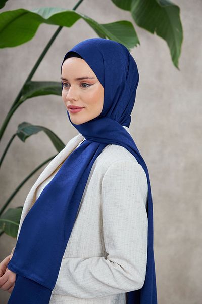 İpekhan Şal jacquard mătăsos Novvela Night Blue - 9008-12