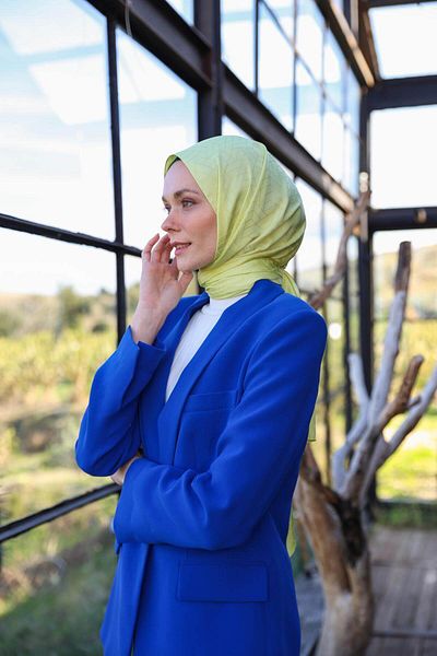 İpekhan Exen Pattern Silky Jacquard Shawl Lemon 9011-07
