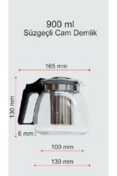 BYR 900ml (4172) Byrnew Byrdrp Glass Teapot