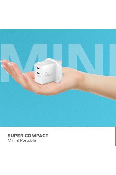 Momax One Plug GaN 35W 2-Port Mini Fast Charger 2 USB-C port - White