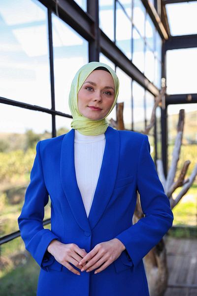İpekhan Exen Pattern Silky Jacquard Shawl Lemon 9011-07