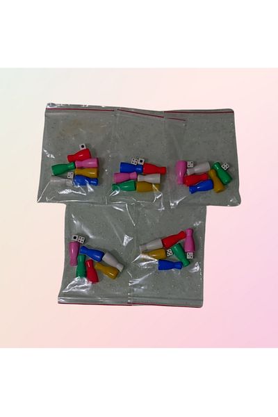 Game Pawn (6*5 Total 30 Pieces) + Dice (2*5 Total 10 Pieces)