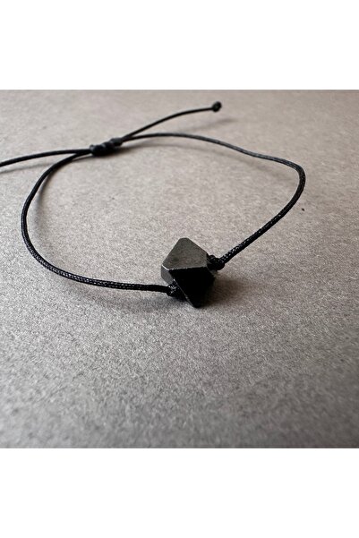 turkuaz&naturelTaşçıMurat1990 Manyetit (Mıknatıs) Taşı Makrome İpli Doğal Taş Bileklik Amorf Formda Doğal Manyetit Taşı Bileklik