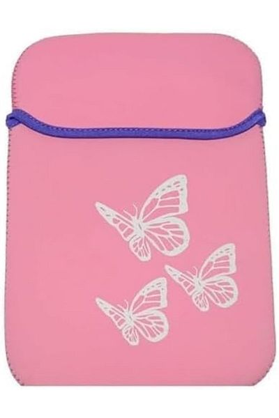 Taimi Butterfly Design Padded Laptop and Tablet Bag double face (Pink/Purple, 15 Inch)