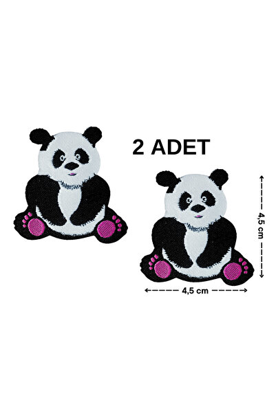 Megas Etiket Ütü ile Yapışan Panda Dokuma Arma/Yama