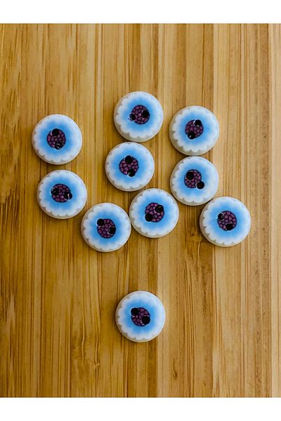 Kartopu Patterned Soft Button 13 mm 10 Pkt. Color: Blue.