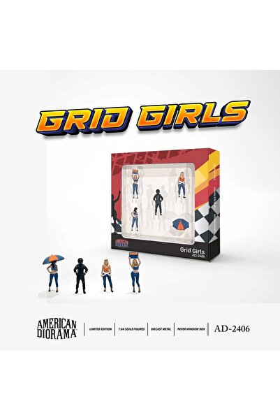 American Diorama 1/64 Figure Set: Grid Girls Ad-2406