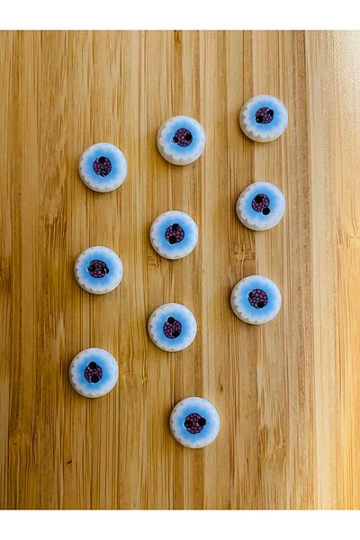 Kartopu Patterned Soft Button 13 mm 10 Pkt. Color: Blue.