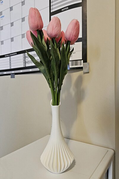 a life in games Şık Modern Dekoratif Vazo / büyük – Uzun yapay çiçek Tasarım Beyaz ve renkli 22CM