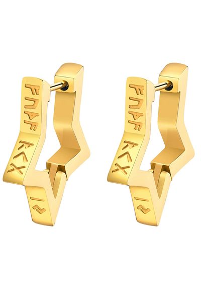 Omark Cotton Viking Star Gold Color Earrings