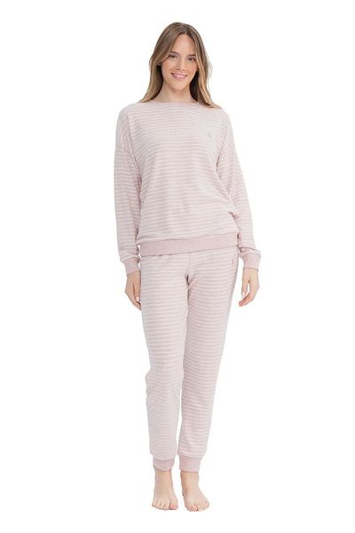 U.S. Polo Assn. Costum de pijama cu mânecă lungă pentru femei, cu licență de POLO SUA, țesătură termică cu textura moale