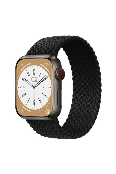 Quse Apple Watch 46mm/45mm/44mm & Series 1-3 42mm ile Uyumlu Örgü Solo Loop K...