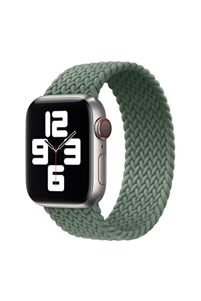 Quse Apple Watch 46mm/45mm/44mm & Series 1-3 42mm ile Uyumlu Örgü Solo Loop K...