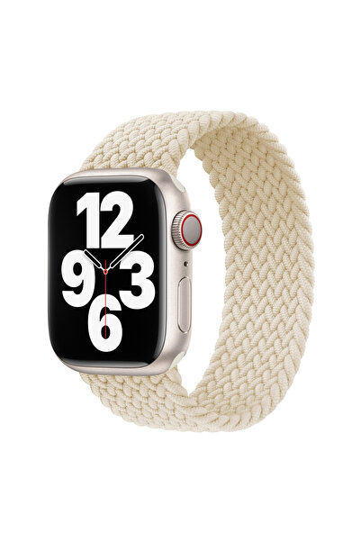Quse Apple Watch 46mm/45mm/44mm & Series 1-3 42mm ile Uyumlu Örgü Solo Loop K...