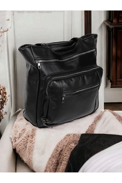 Trg Polo Original Women's Hand-Held Double Handles Four-Eye Soft Leather Stylish Wide Large Size Shoulder Handbag